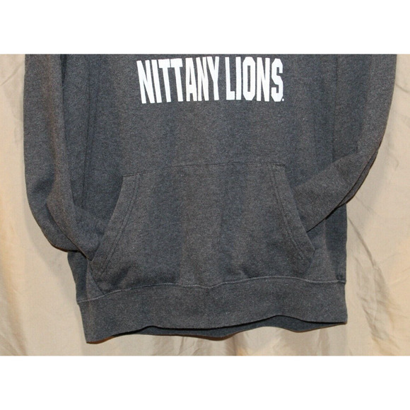 Penn State University Nittany Lions Gray Hoodie Kangaroo Pocket Unisex Large - Picture 2 of 12